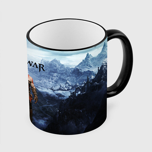 Кружка цветная Великий God of War Z / 3D-Черный кант – фото 1