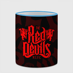 Кружка 3D МАНЧЕСТЕР ЮНАЙТЕД КРАСНЫЕ ДЬЯВОЛЫ RED DEVILS, цвет: 3D-небесно-голубой кант — фото 2