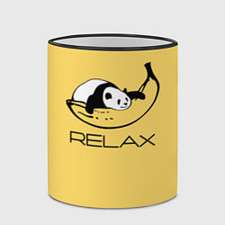 Кружка 3D Relax - панда на банане, цвет: 3D-черный кант — фото 2