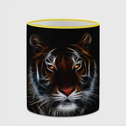 Кружка 3D Тигр в Темноте Глаза Зверя, цвет: 3D-желтый кант — фото 2