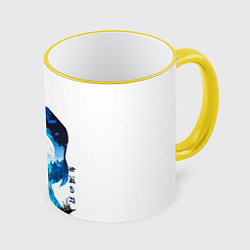 Кружка 3D Иноске Клинок рассекающий демонов, цвет: 3D-желтый кант