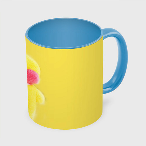 Кружка цветная УТЯ УТЕНОК ЛАЛАФАНФАН / 3D-Белый + небесно-голубой – фото 1