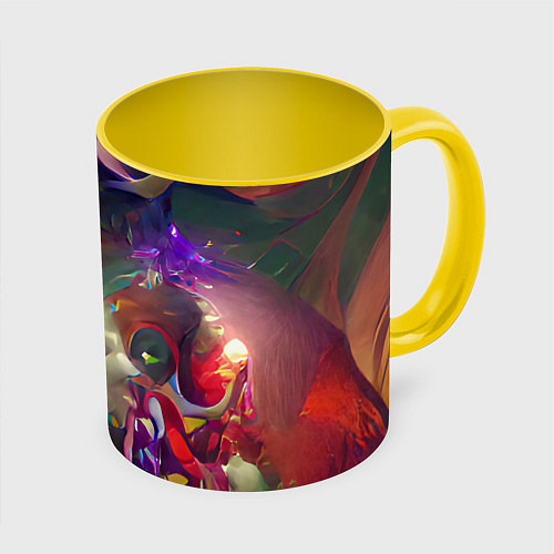 Кружка цветная Рождественские тайны / 3D-Белый + желтый – фото 1