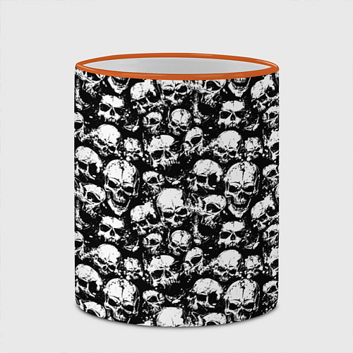 Кружка цветная Screaming skulls / 3D-Оранжевый кант – фото 2