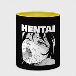 Кружка 3D HENTAI девочка ahegao, цвет: 3D-белый + желтый — фото 2