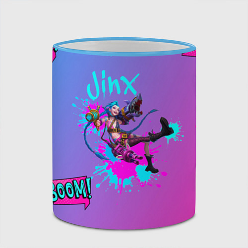 Кружка цветная JINX BOOM! АРКЕЙН / 3D-Небесно-голубой кант – фото 2