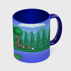 Кружка 3D Лесок из Террарии, цвет: 3D-белый + синий