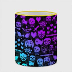 Кружка 3D UNDERTALE NEON PATTERN УЗОР, цвет: 3D-желтый кант — фото 2