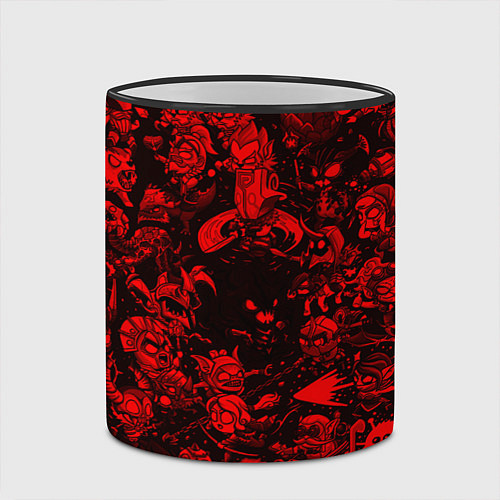 Кружка цветная DOTA 2 HEROES RED PATTERN ДОТА 2 / 3D-Черный кант – фото 2