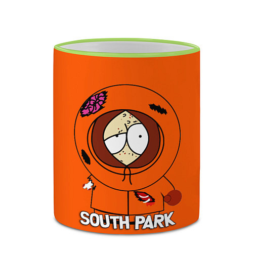 Кружка цветная South Park - Южный парк Кенни / 3D-Светло-зеленый кант – фото 2