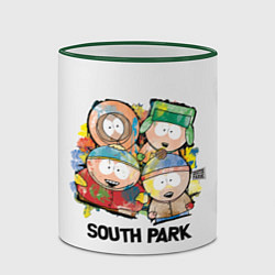 Кружка 3D South Park - Южный парк краски, цвет: 3D-зеленый кант — фото 2