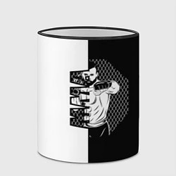 Кружка 3D Боец ММА чёрно-белое, цвет: 3D-черный кант — фото 2