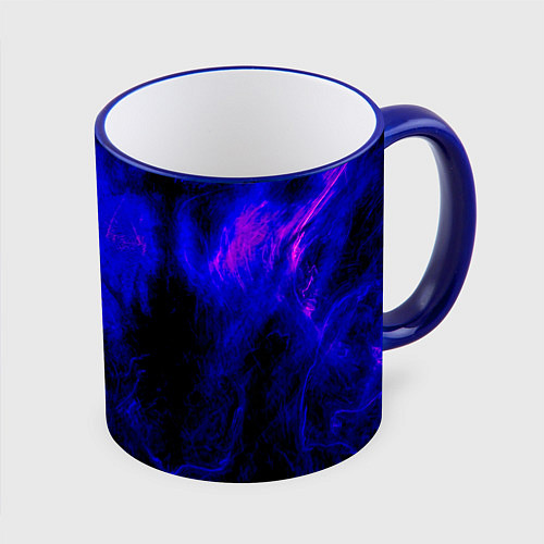 Кружка цветная Purple Tie-Dye / 3D-Синий кант – фото 1