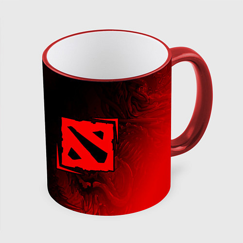 Кружка цветная DOTA 2 Hyperbeast / 3D-Красный кант – фото 1