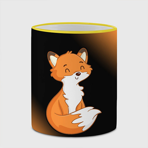 Кружка цветная FOX - Градиент / 3D-Желтый кант – фото 2