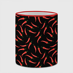 Кружка 3D Перец паттерн, цвет: 3D-красный кант — фото 2