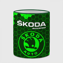Кружка 3D SKODA Autosport - Графика, цвет: 3D-зеленый кант — фото 2