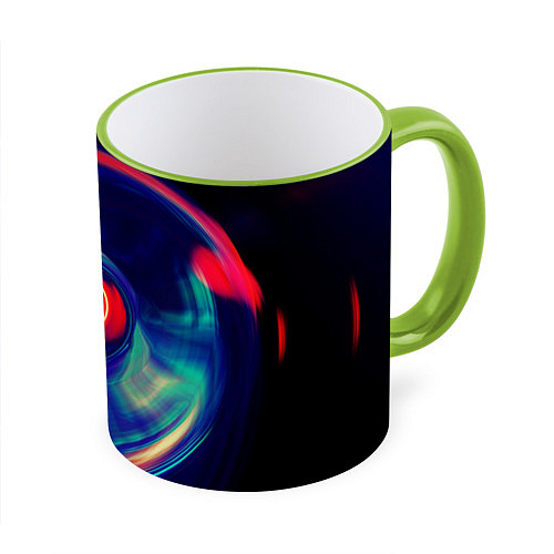 Кружка цветная Сверхновая сингулярность / 3D-Светло-зеленый кант – фото 1