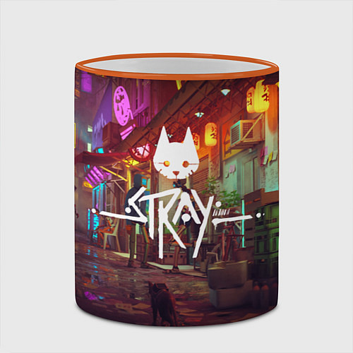 Кружка цветная Stray: Poster / 3D-Оранжевый кант – фото 2