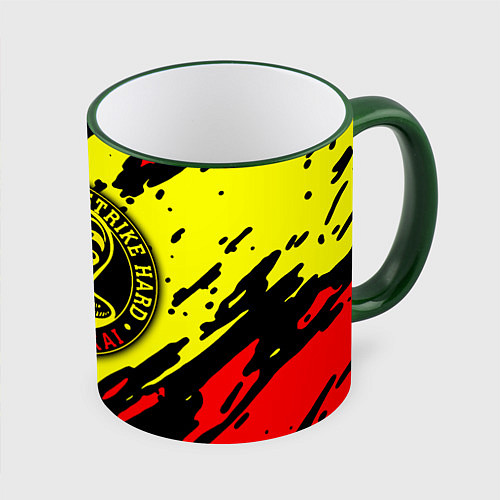 Кружка цветная Кобра Кай Kobra Kai / 3D-Зеленый кант – фото 1
