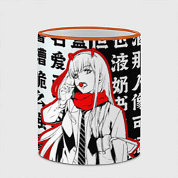 Кружка 3D ZERO TWO с чупачупсом на Иероглифах Любимый во фра, цвет: 3D-оранжевый кант — фото 2