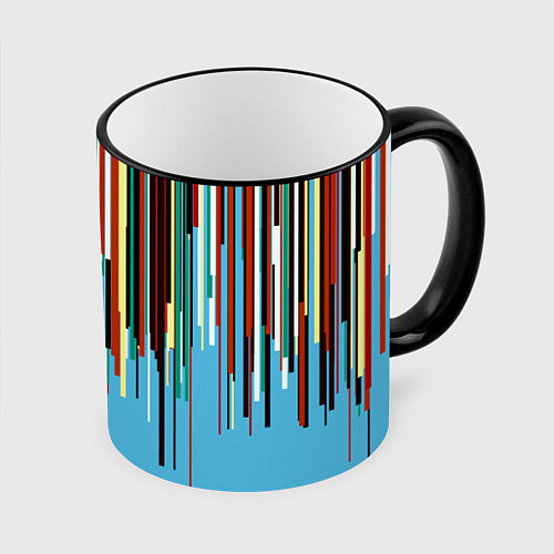 Кружка цветная Glitch pattern 2087 / 3D-Черный кант – фото 1