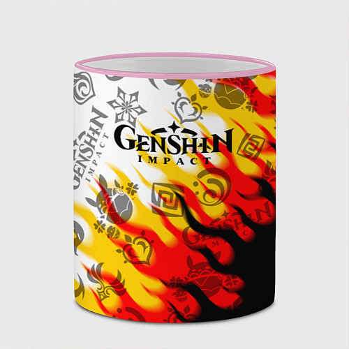Кружка цветная Genshin Impact - Fire / 3D-Розовый кант – фото 2