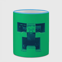 Кружка 3D Побег от криперов, цвет: 3D-небесно-голубой кант — фото 2