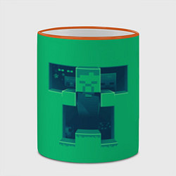 Кружка 3D Побег от криперов, цвет: 3D-оранжевый кант — фото 2