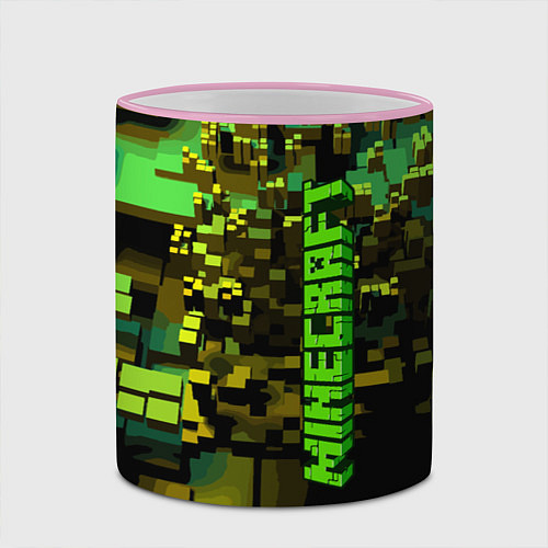 Кружка цветная Minecraft, pattern 2022 / 3D-Розовый кант – фото 2