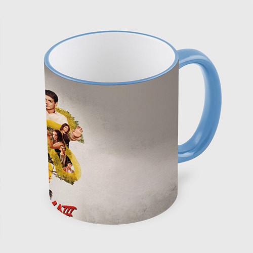 Кружка цветная КОБРА КАЙ COBRA KAI / 3D-Небесно-голубой кант – фото 1