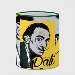 Кружка 3D Сальвадор Дали Salvador Dali, цвет: 3D-зеленый кант — фото 2