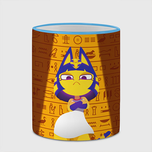 Кружка цветная Кошка АНКХА / 3D-Небесно-голубой кант – фото 2