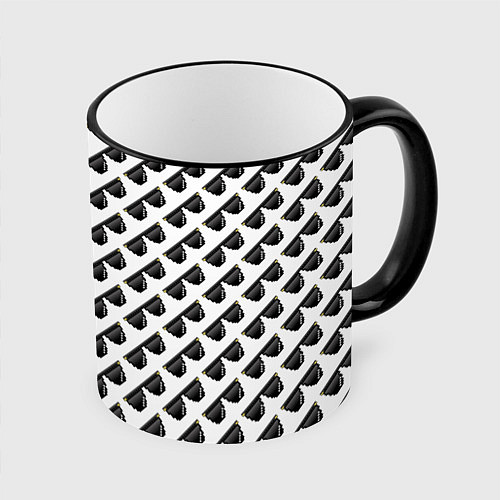 Кружка цветная Пиксельные Очки смирись с этим / 3D-Черный кант – фото 1