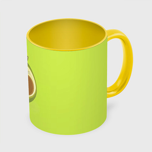 Кружка цветная Котокадо / 3D-Белый + желтый – фото 1