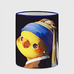 Кружка 3D ПОПУГАЙ С жемчужной Сережкой, цвет: 3D-синий кант — фото 2