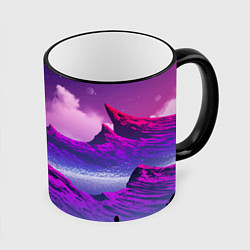 Кружка цветная Горы Закат Аниме