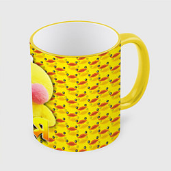 Кружка 3D УТЕНОК ЛАЛАФАНФАН, цвет: 3D-желтый кант
