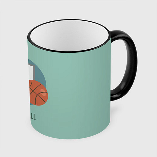 Кружка цветная Basketball Спорт / 3D-Черный кант – фото 1