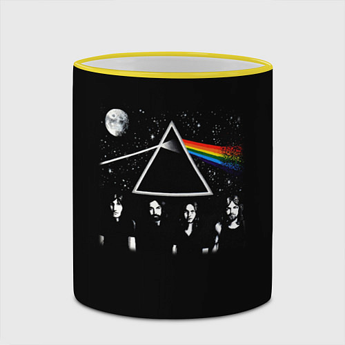 Кружка цветная PINK FLOYD LOGO ПИНК ФЛОЙД НЕБО / 3D-Желтый кант – фото 2