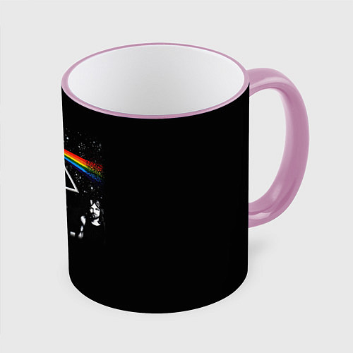 Кружка цветная PINK FLOYD LOGO ПИНК ФЛОЙД НЕБО / 3D-Розовый кант – фото 1