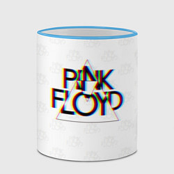 Кружка 3D PINK FLOYD LOGO ПИНК ФЛОЙД ГЛИТЧ, цвет: 3D-небесно-голубой кант — фото 2