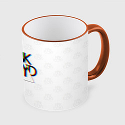 Кружка 3D PINK FLOYD LOGO ПИНК ФЛОЙД ГЛИТЧ, цвет: 3D-оранжевый кант