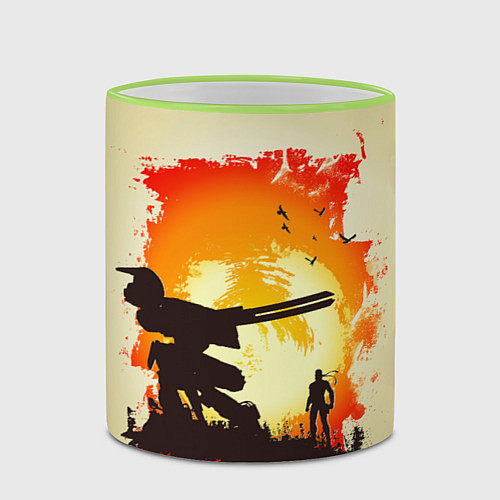 Кружка цветная Снейк и Метал Гир / 3D-Светло-зеленый кант – фото 2