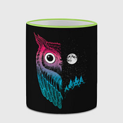 Кружка 3D Ночная сова Градиент, цвет: 3D-светло-зеленый кант — фото 2