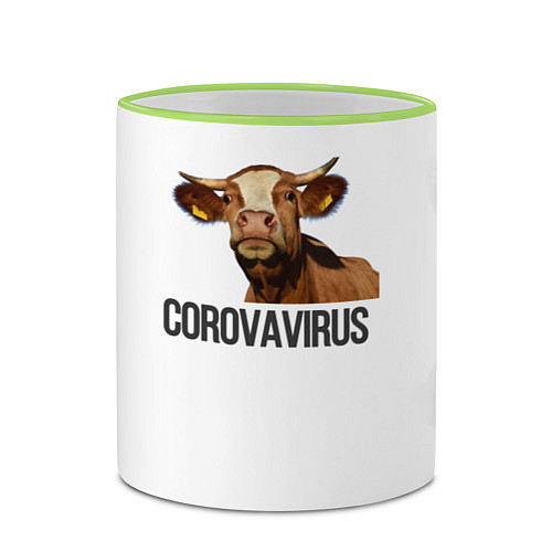 Кружка цветная Corovavirus / 3D-Светло-зеленый кант – фото 2