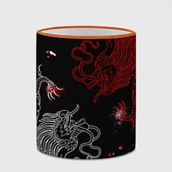 Кружка 3D Китайский дракон Красно - Белый, цвет: 3D-оранжевый кант — фото 2