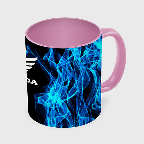 Кружка цветная Honda Fire / 3D-Белый + розовый – фото 1