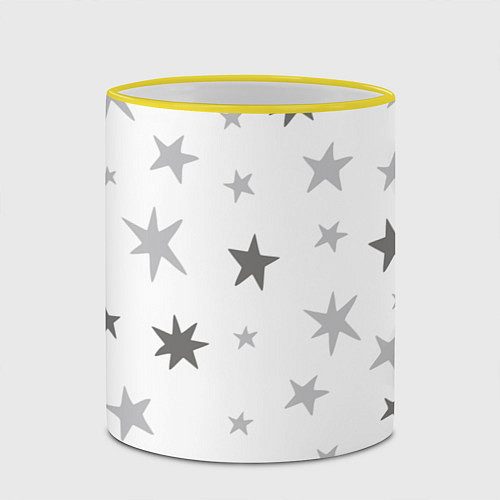 Кружка цветная Звездочкиstars / 3D-Желтый кант – фото 2