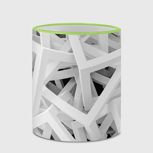 Кружка цветная БЕЛЫЙ АРХИТЕКТОР / 3D-Светло-зеленый кант – фото 2